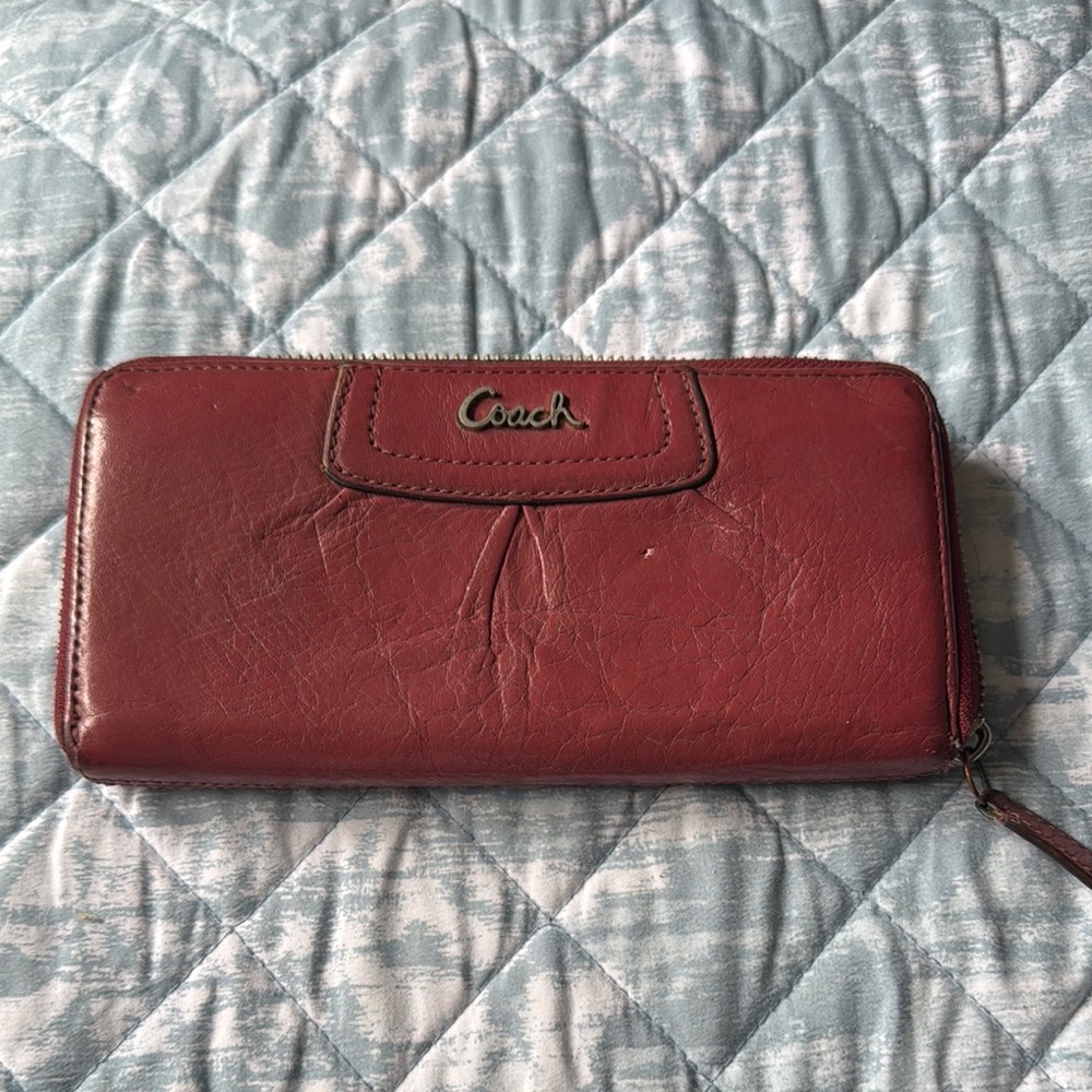 Coach Burgundy Leather Wallet